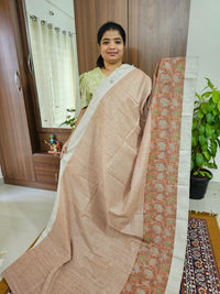Cotton with Floral Printed Saree - Orange Shade