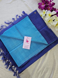 Sky Blue with Navy Blue Pallu Handwoven Chinnalampattu Saree