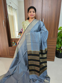 Semi Raw Silk - Grey with Black