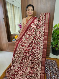 Semi Tussar Georgette with Zari Woven Saree Border - Maroon