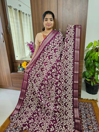 Semi Tussar Georgette with Zari Woven Saree Border - Purple