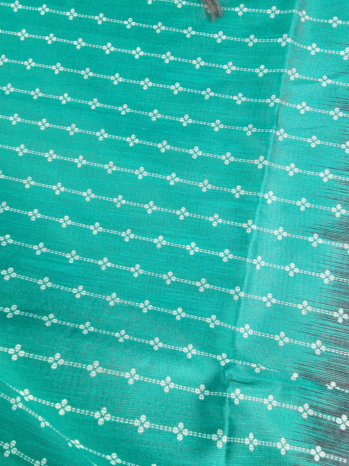 Semi Tussar with Digital Printed Saree - Sea Green with Dark Grey
