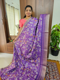 Semi Tussar with Digital Printed Saree - Purple