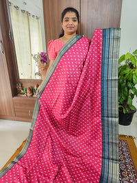 Semi Tussar with Digital Printed Saree - Pink with Dark Grey