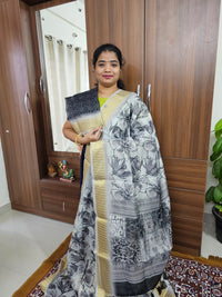 Tissue Saree - Black and White