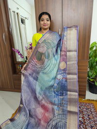 Tissue Linen Saree - Violet