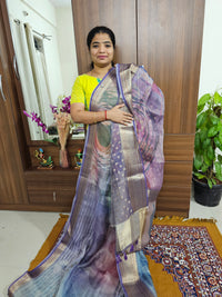 Tissue Linen Saree - Violet