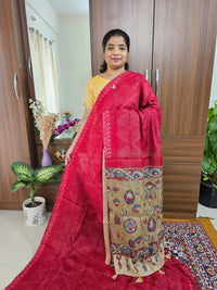 Linen Cotton with Kalamkari Pallu - Pink