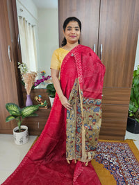 Linen Cotton with Kalamkari Pallu - Pink