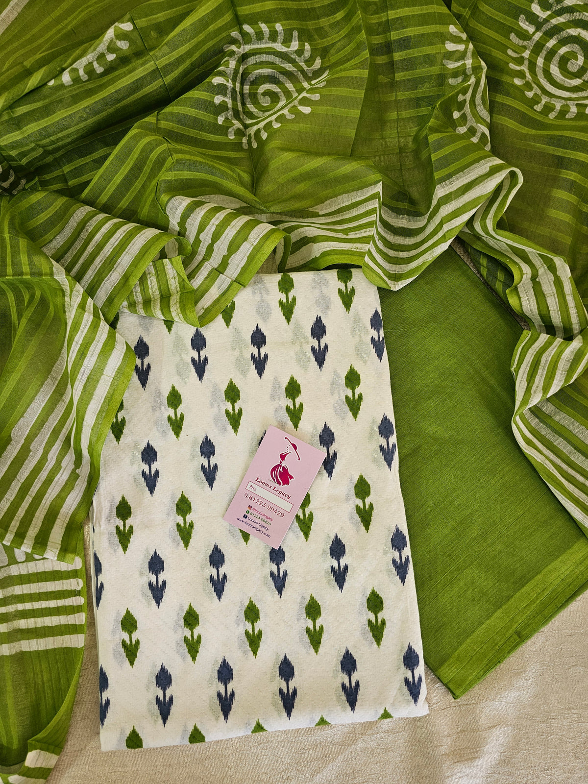 Soft Cotton Unstitched Suit - Green
