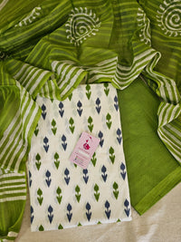 Soft Cotton Unstitched Suit - Green