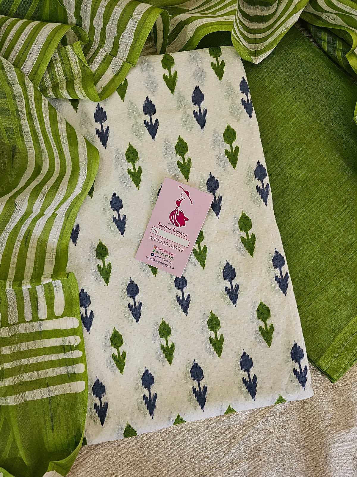 Soft Cotton Unstitched Suit - Green