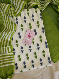 Soft Cotton Unstitched Suit - Green