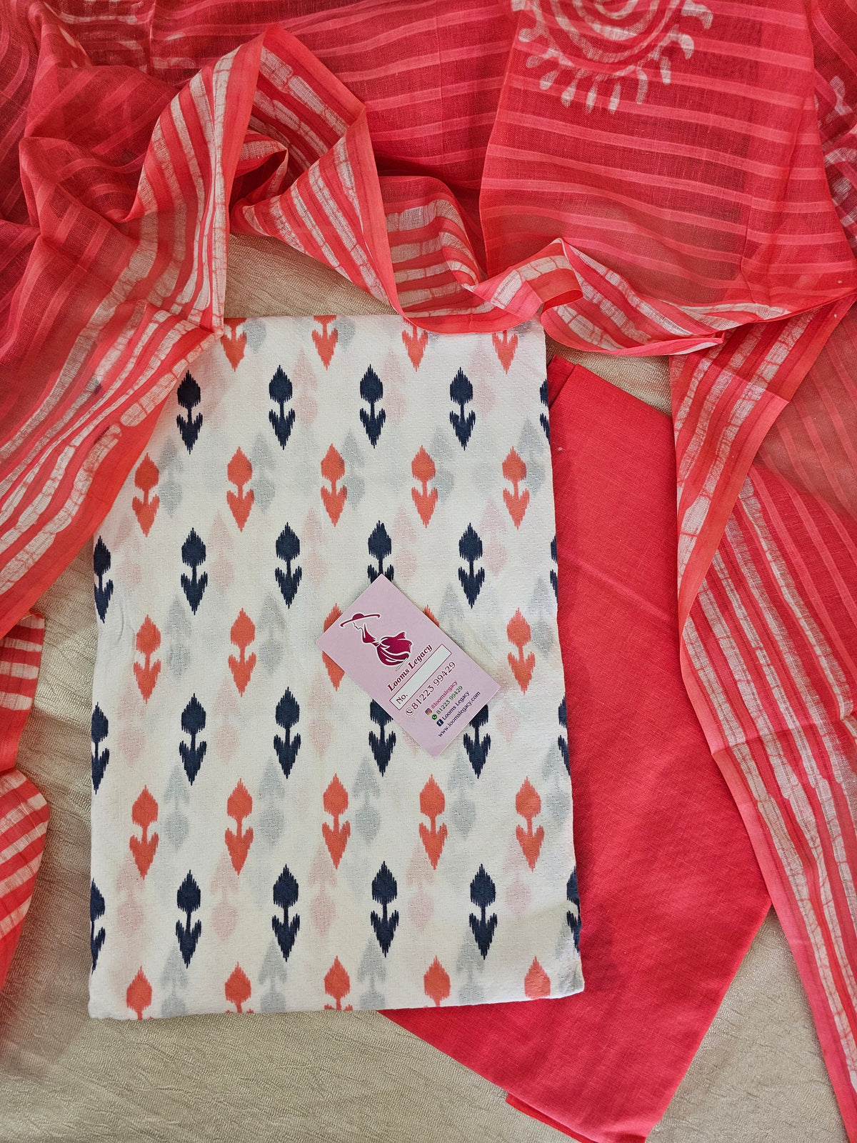 Soft Cotton Unstitched Suit - Pink