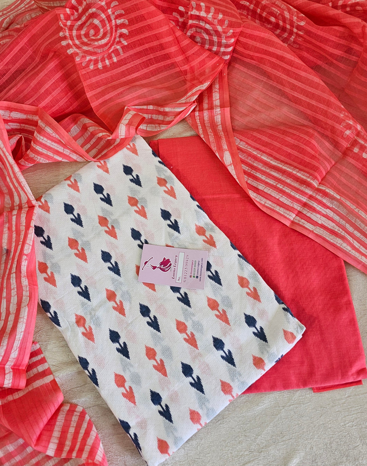 Soft Cotton Unstitched Suit - Pink