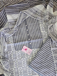 Soft Cotton Unstitched Suit - Grey