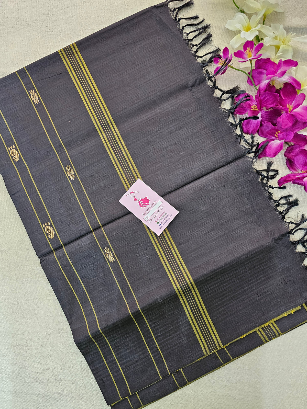 Yellow with Brown Pallu Handwoven Chinnalampattu Saree