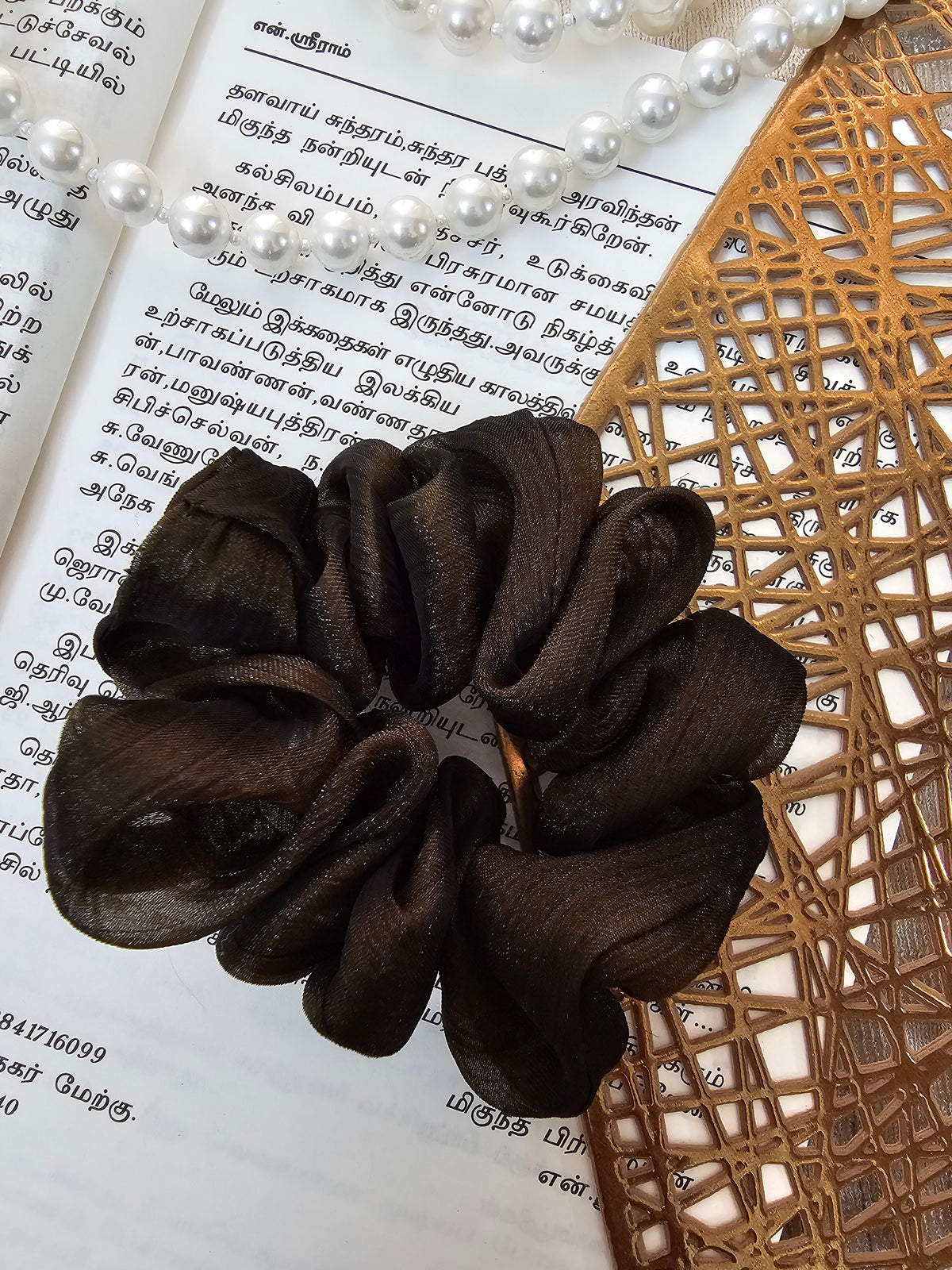 Brown - Organza Scrunch