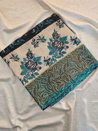 Pure Desi Tussar -Black with Sea Green