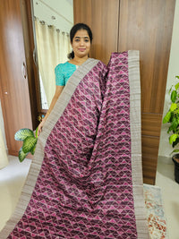 Semi Tussar with Digital Printed Saree - Pink