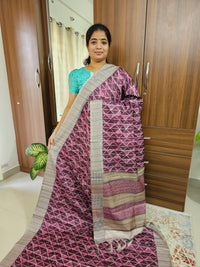 Semi Tussar with Digital Printed Saree - Pink