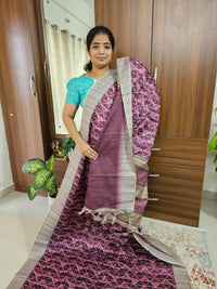 Semi Tussar with Digital Printed Saree - Pink