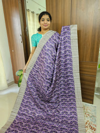 Semi Tussar with Digital Printed Saree - Purple