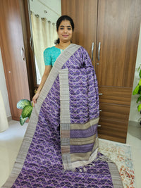 Semi Tussar with Digital Printed Saree - Purple
