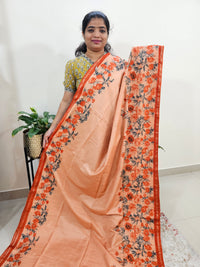 Tussar by Cotton Kalamkari- Orange
