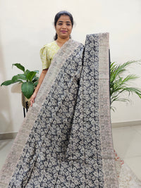 Semi Tussar with Digital Printed Saree - Grey