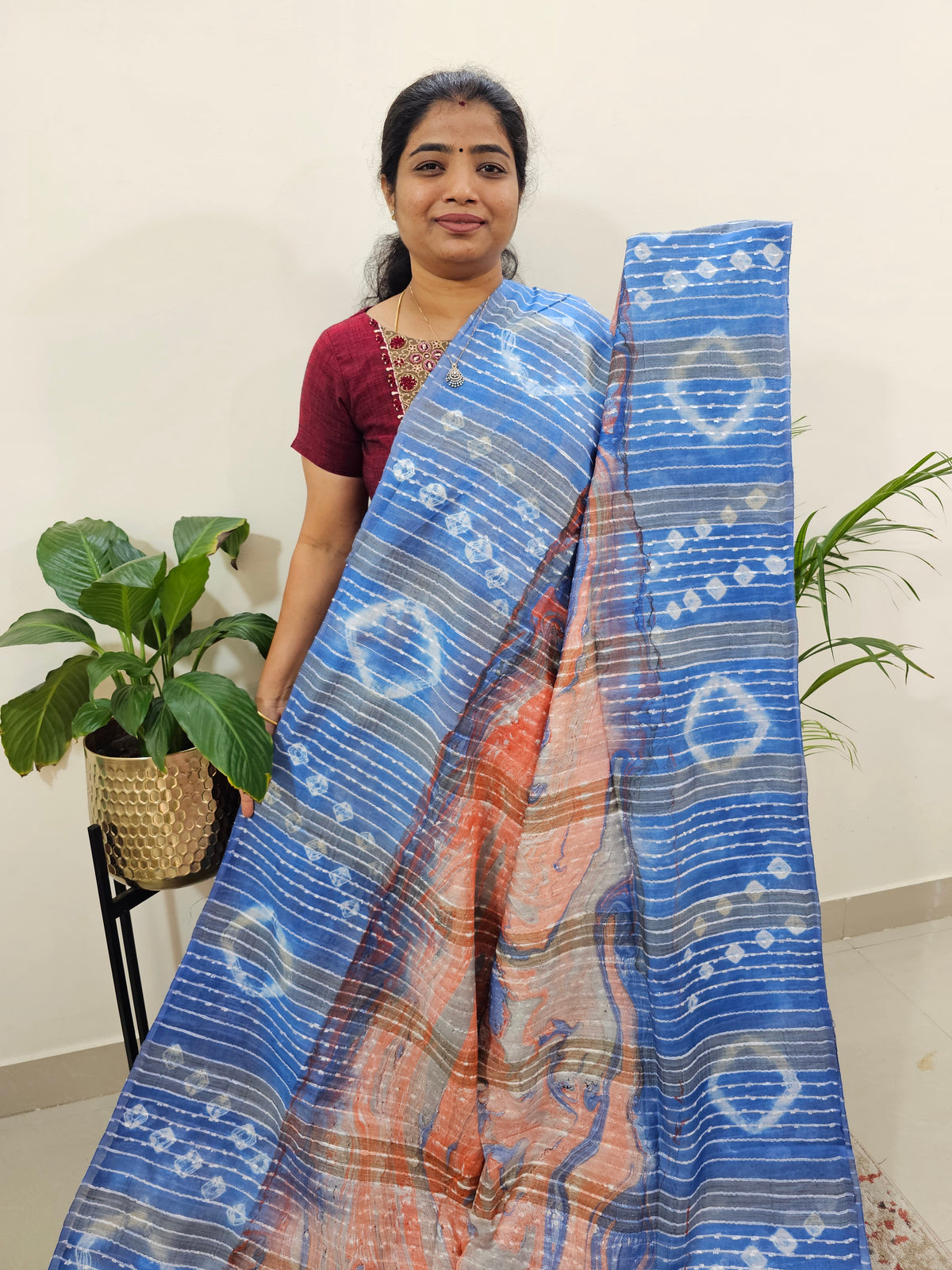 Bhagalpuri Silk with Digital Prints - Blue