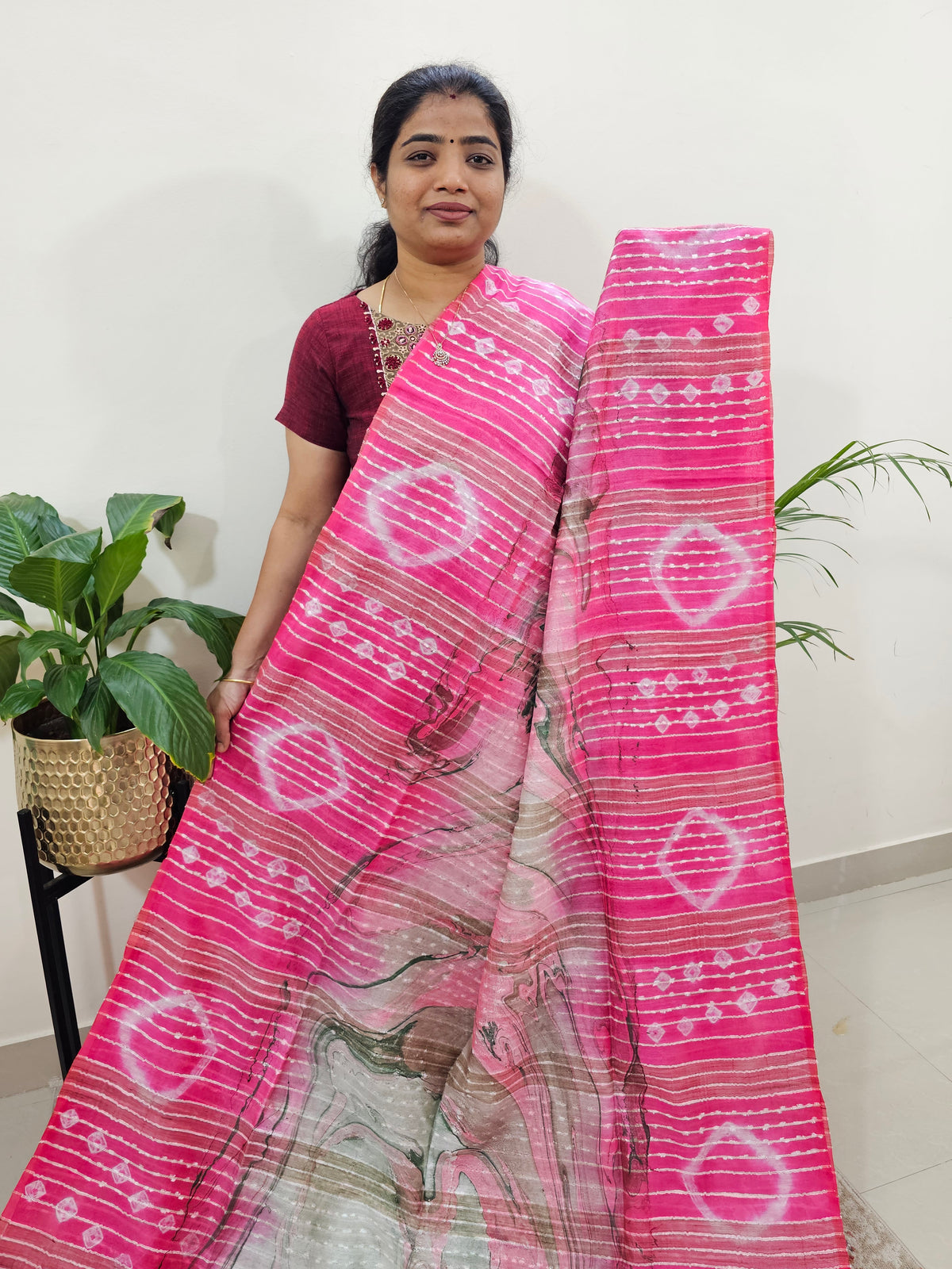 Bhagalpuri Silk with Digital Prints - Pink