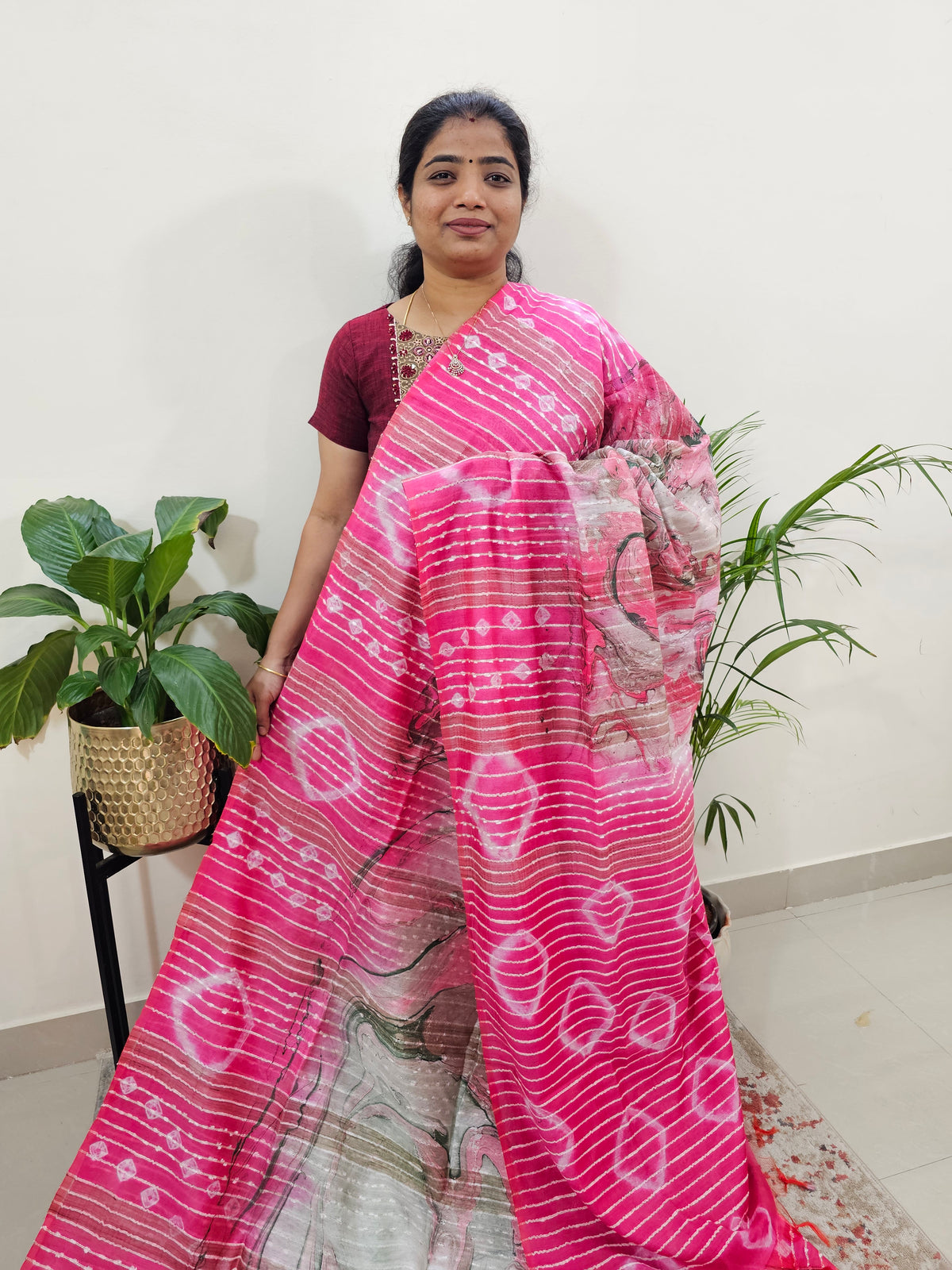 Bhagalpuri Silk with Digital Prints - Pink