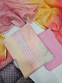 Linen Tissue Unstitched Salwar - Multi Shade