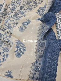 Cotton Unstitched Salwar - Blue