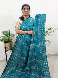 Bhagalpuri Batik Print- Sea Green with Blue