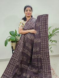 Bhagalpuri Batik Print- Coffee Brown with Honey Brown