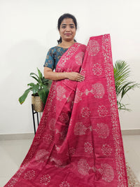 Bhagalpuri Batik Print - Pink with Maroon