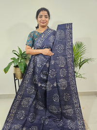 Bhagalpuri Batik Print - Blue with Pink
