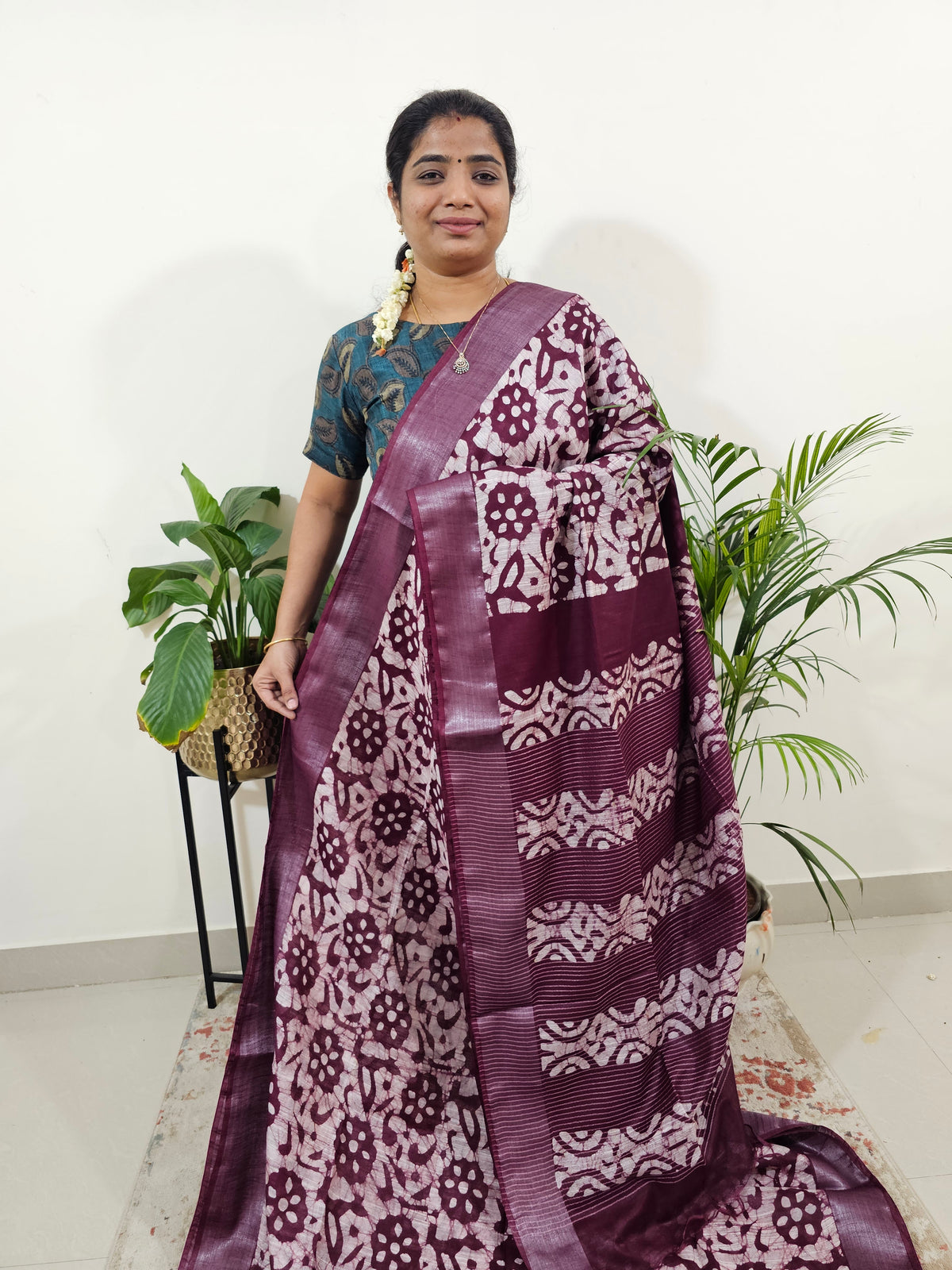 Bhagalpuri Batik Print - Wine