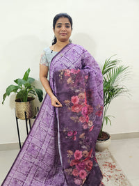 Semi Super Net Kota Saree - Purple