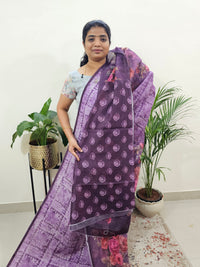 Semi Super Net Kota Saree - Purple