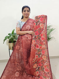 Semi Super Net Kota Saree - Rust Orange
