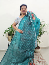 Semi Super Net Kota Saree - Rama Green