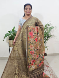 Semi Super Net Kota Saree - Mehndi Green