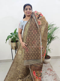 Semi Super Net Kota Saree - Mehndi Green