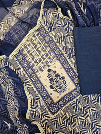 Soft Cotton Unstitched Salwar - Blue