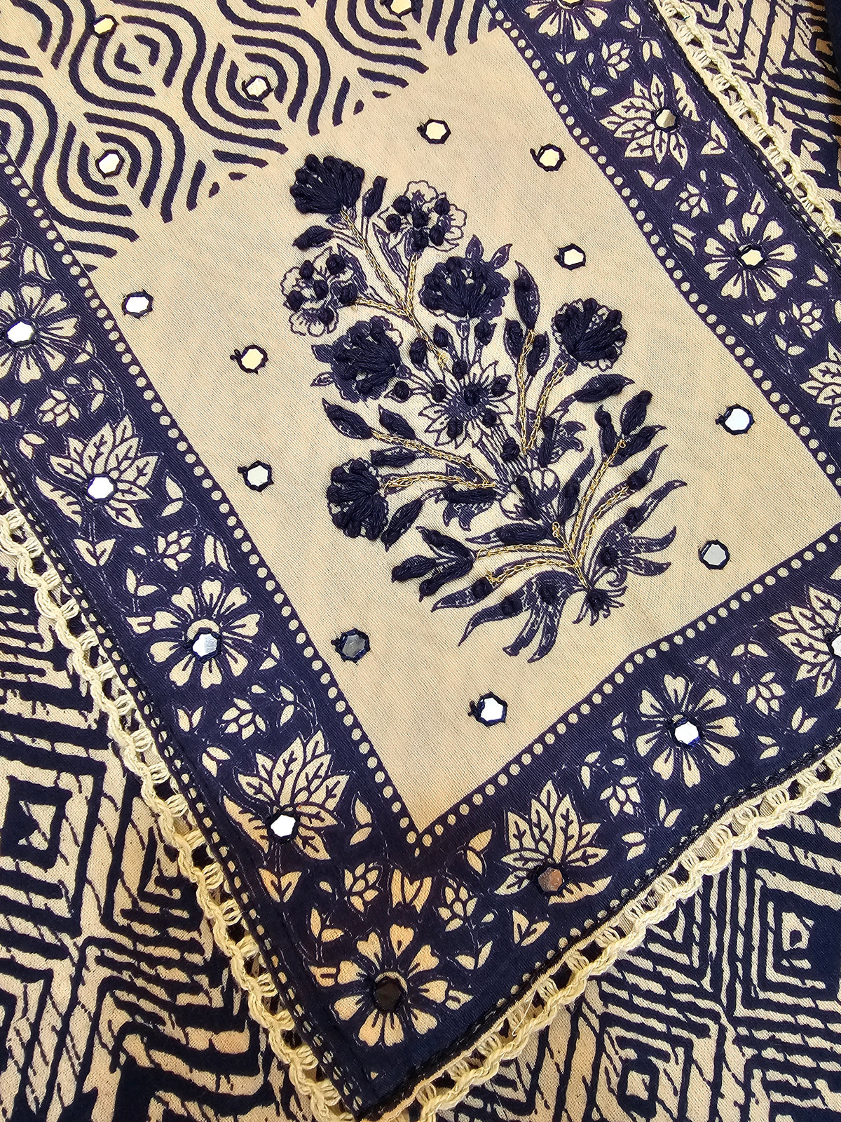 Soft Cotton Unstitched Salwar - Blue