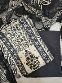 Soft Cotton Unstitched Salwar - Black