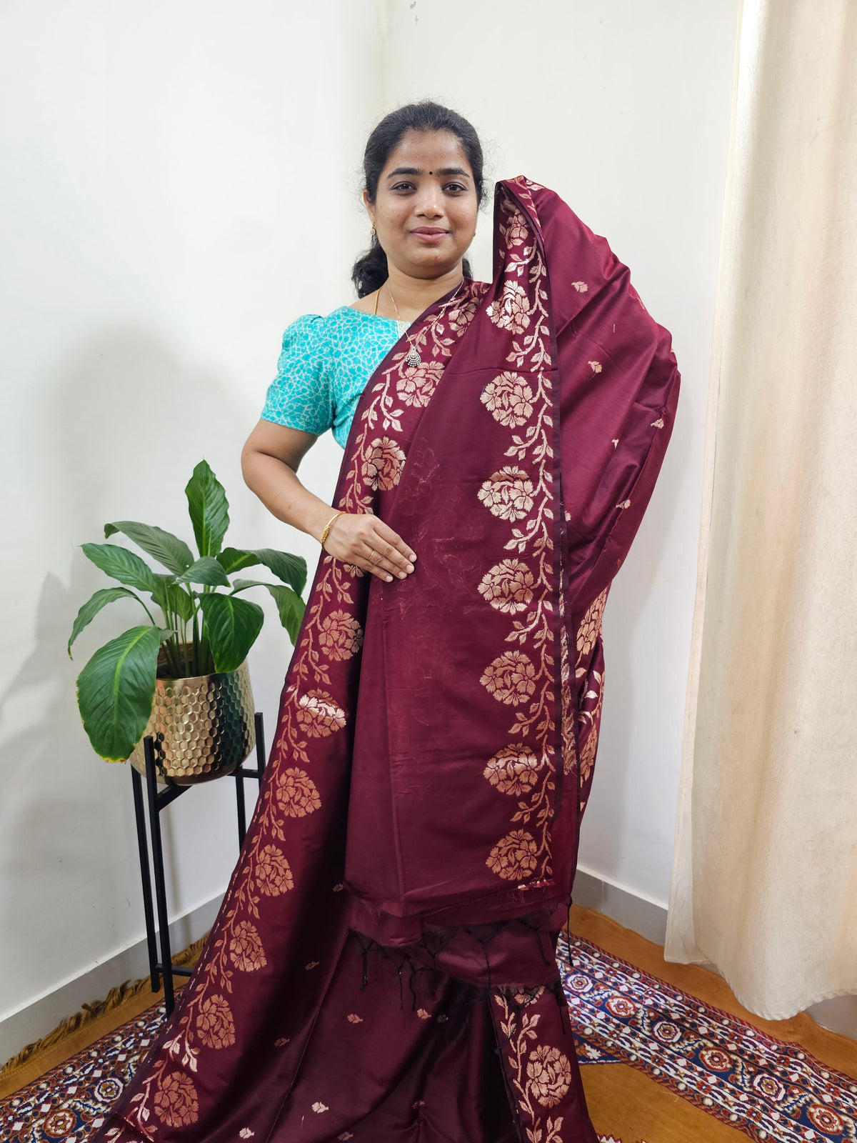Semi Soft Silk Saree - Maroon